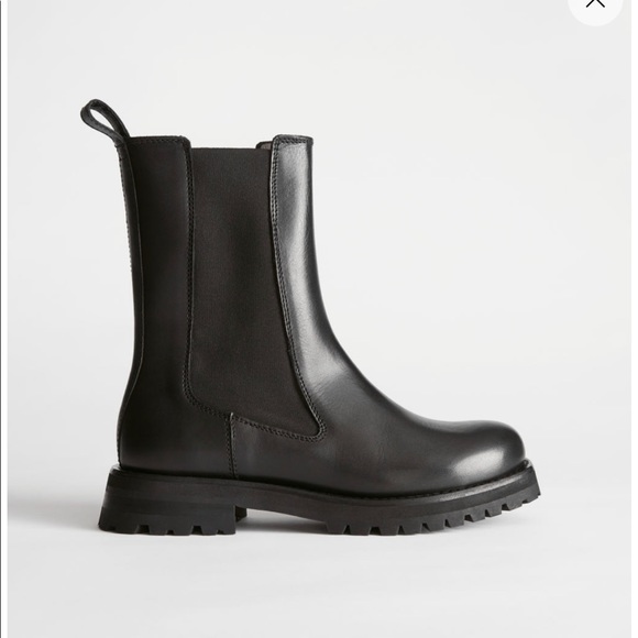 & Other Stories Chunky Sole Leather Chelsea Boots - Picture 6 of 8